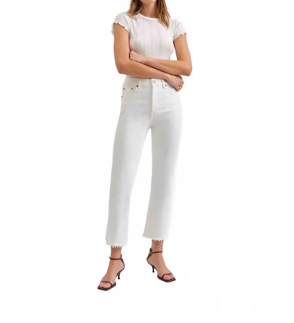 NEW DAZE shy girl crop flare jeans in lamb vintage